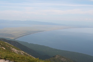 Widok na Bajkał z góry